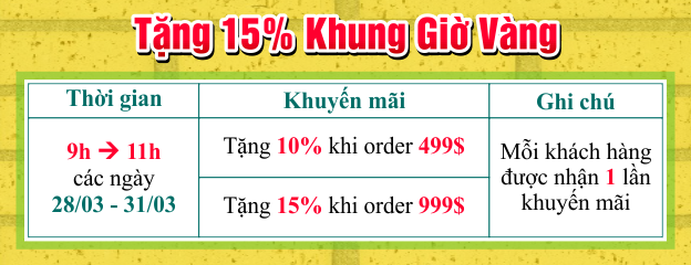 Khuyến mãi giờ vàng - Nhận ngàn quà tặng