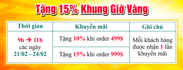 Mua thẻ game online tặng 15% giá trị đơn hàng