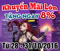 Khuyến mãi lớn - Tặng đến 8%