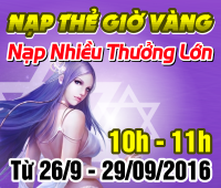 Nạp thẻ giờ vàng - Nạp nhiều thưởng lớn