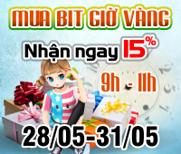 Mua Bit giờ vàng - Nhận ngay 15%