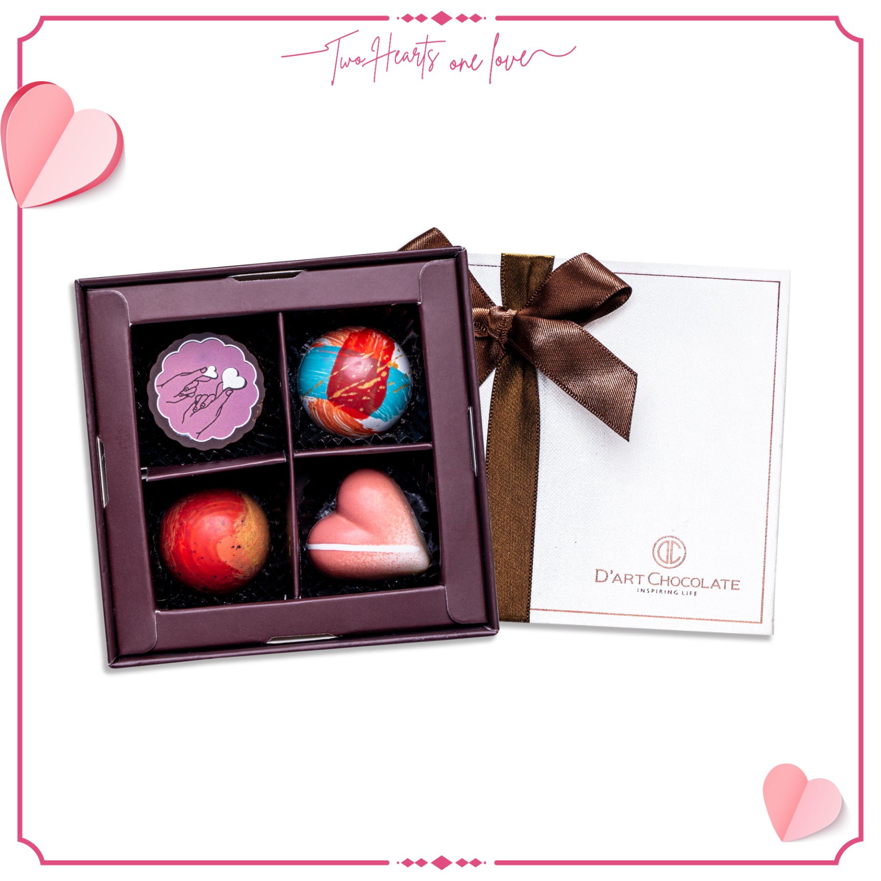 HỘP CHOCOLATE 4 VIÊN TƯƠI VALENTINE