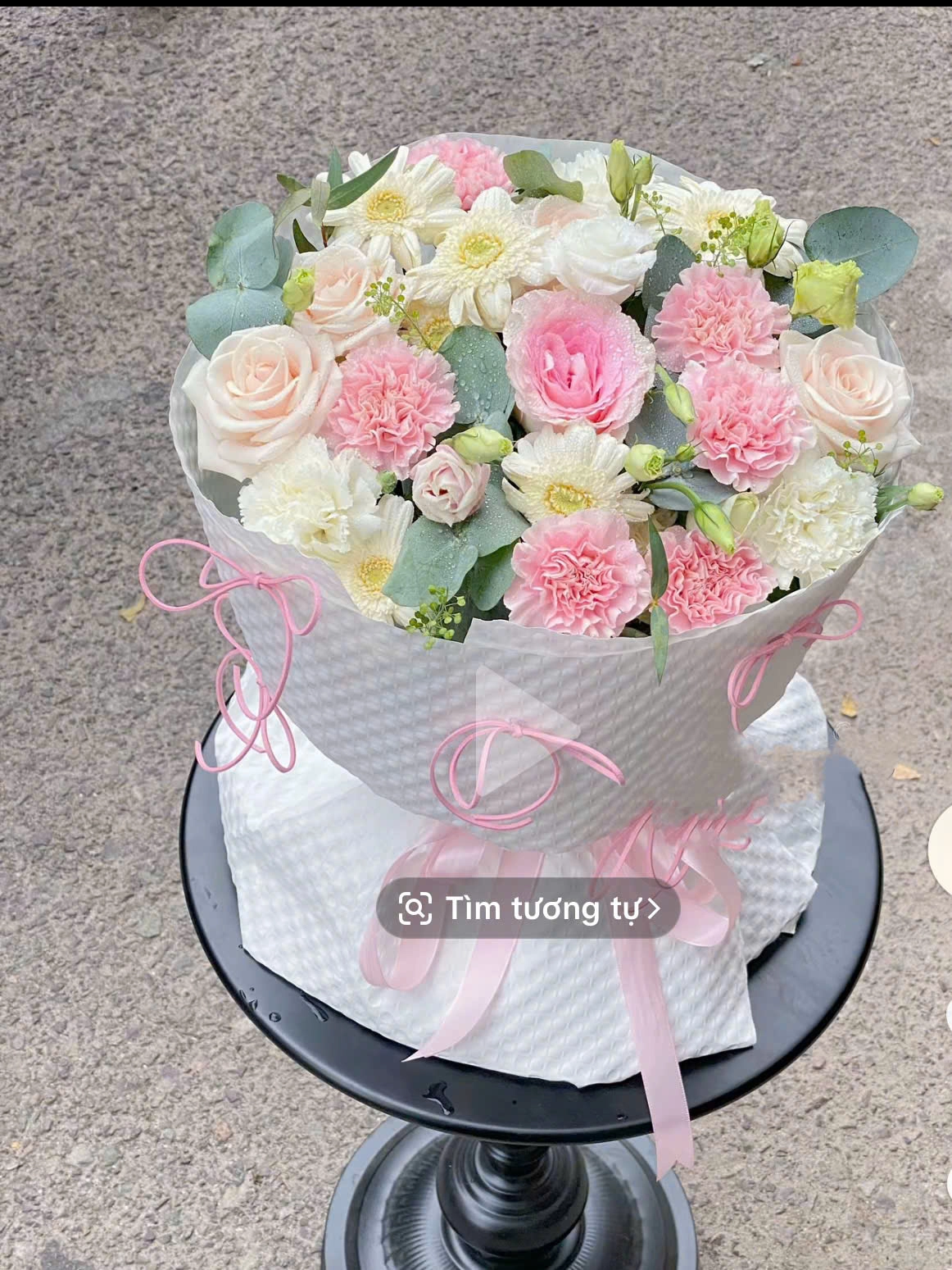 Hoa hồng pastel + Gấu teddy nâu