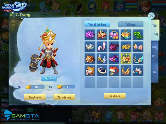 Dàn nhân vật đặc sắc trong Dream World 3D Mobile